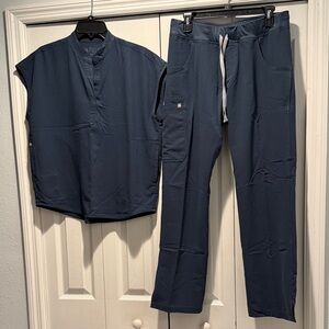 Figs Women's Navy Drawstring Jogger Scrub Pants